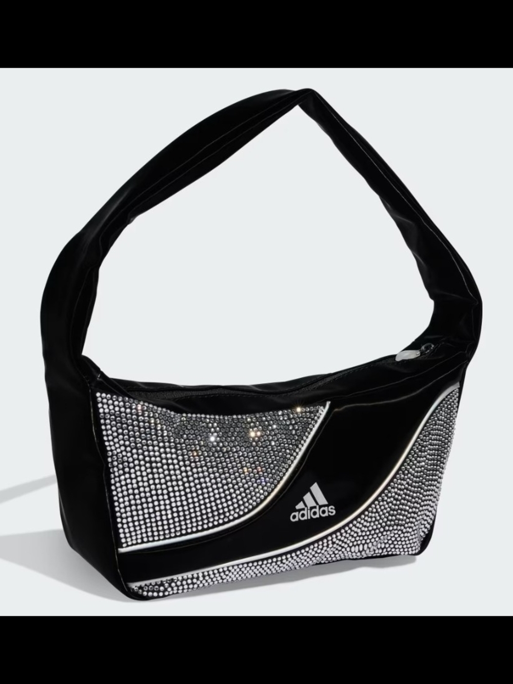 adidas Originals Black Rhinestone Shoulder Bag with Silver Accents